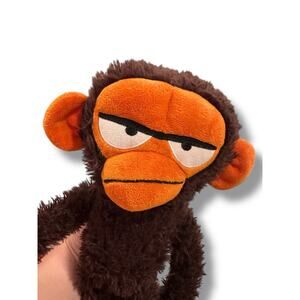 YOTTOY Grumpy Monkey Plush Long Arms Legs Stuffed Animal Brown Orange